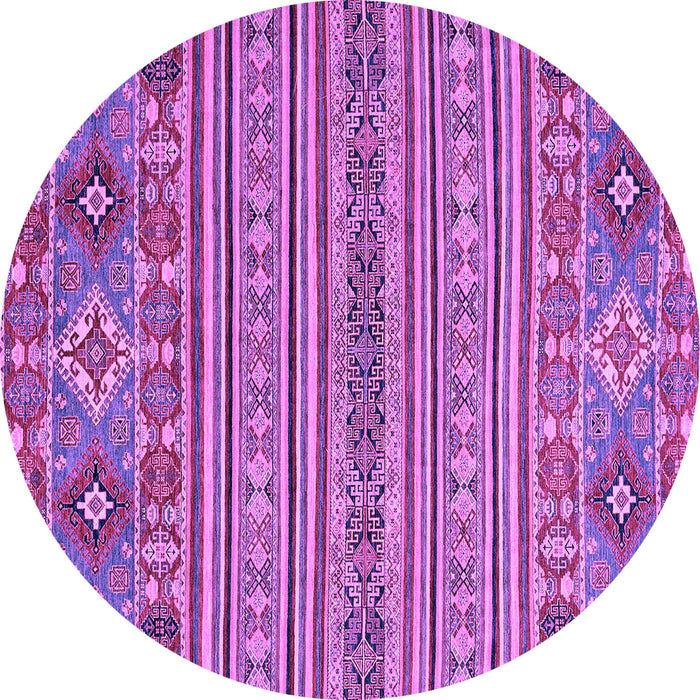 Round Abstract Purple Modern Rug, abs2757pur
