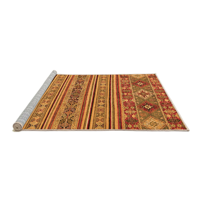 Sideview of Machine Washable Abstract Orange Modern Area Rugs, wshabs2757org