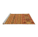 Sideview of Machine Washable Abstract Orange Modern Area Rugs, wshabs2757org