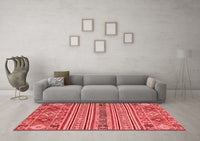 Machine Washable Abstract Red Modern Rug, wshabs2757red