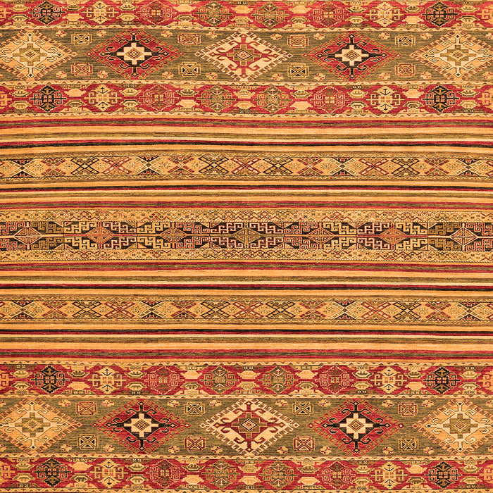 Square Machine Washable Abstract Orange Modern Area Rugs, wshabs2757org