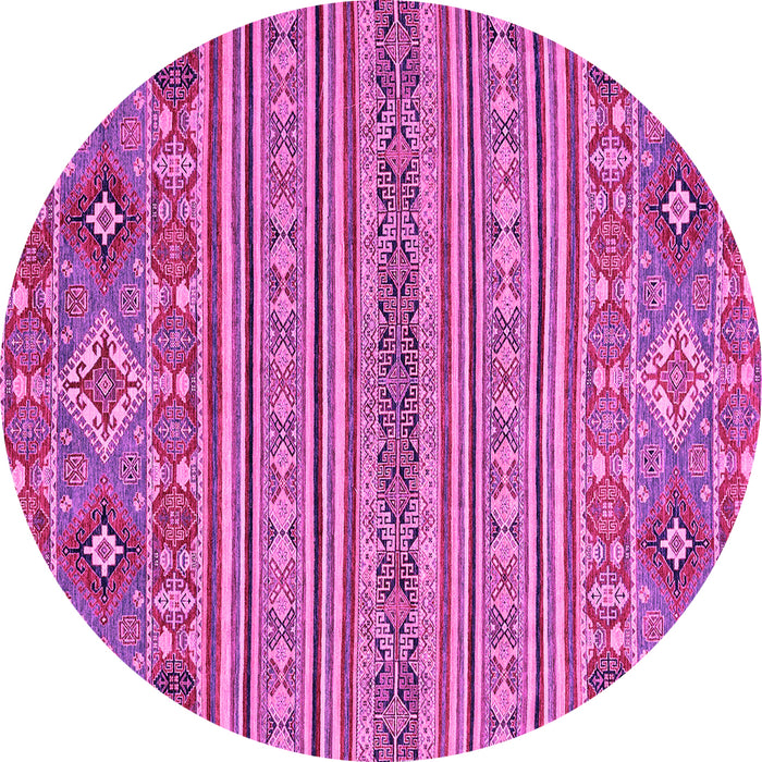 Round Abstract Pink Modern Rug, abs2757pnk
