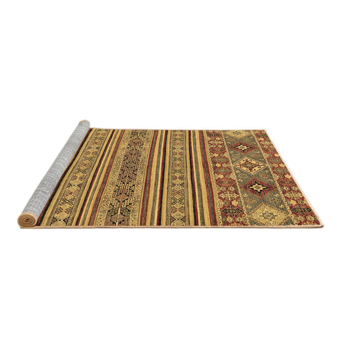 Sideview of Machine Washable Abstract Brown Modern Rug, wshabs2757brn
