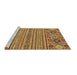 Sideview of Machine Washable Abstract Brown Modern Rug, wshabs2757brn