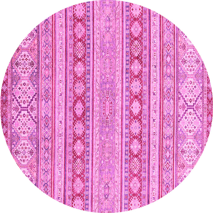 Round Abstract Pink Modern Rug, abs2758pnk