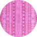 Round Abstract Pink Modern Rug, abs2758pnk