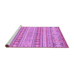 Sideview of Machine Washable Abstract Purple Modern Area Rugs, wshabs2758pur