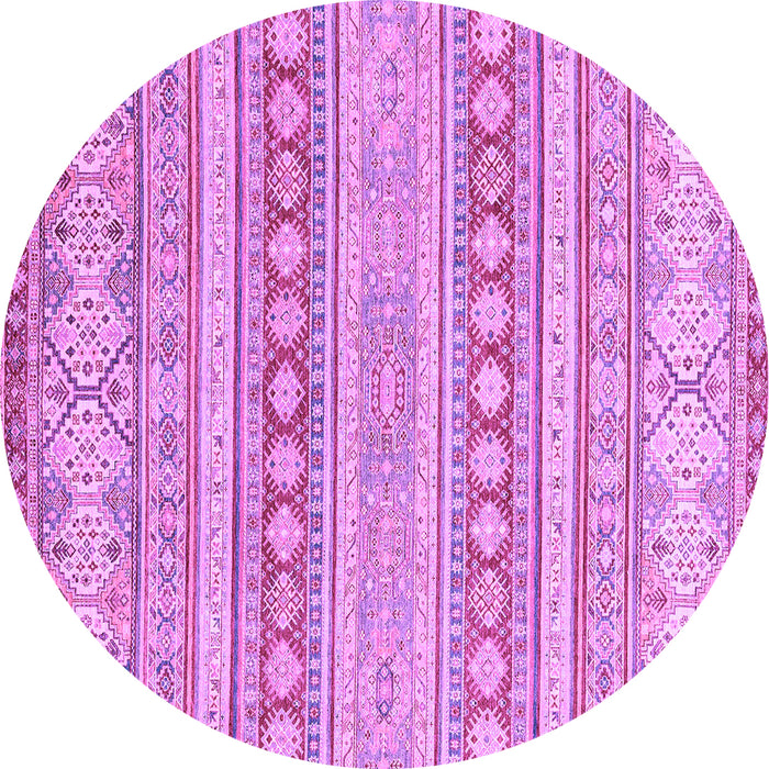 Round Abstract Purple Modern Rug, abs2758pur
