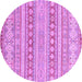 Round Abstract Purple Modern Rug, abs2758pur