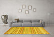 Machine Washable Abstract Yellow Modern Rug in a Living Room, wshabs2758yw