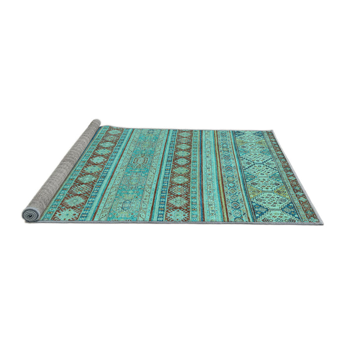 Sideview of Machine Washable Abstract Light Blue Modern Rug, wshabs2758lblu