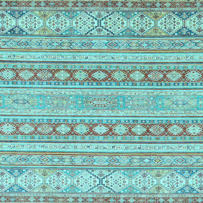 Square Machine Washable Abstract Light Blue Modern Rug, wshabs2758lblu