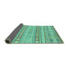 Sideview of Abstract Turquoise Modern Rug, abs2758turq