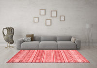 Machine Washable Abstract Red Modern Rug, wshabs2758red