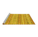 Sideview of Machine Washable Abstract Yellow Modern Rug, wshabs2758yw