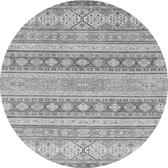 Round Abstract Gray Modern Rug, abs2758gry