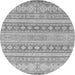 Round Abstract Gray Modern Rug, abs2758gry