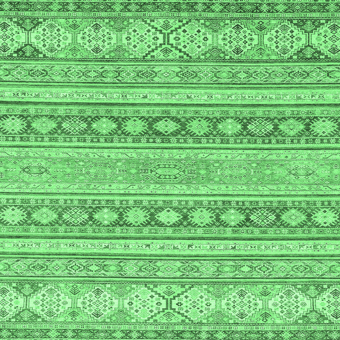 Square Machine Washable Abstract Emerald Green Modern Area Rugs, wshabs2758emgrn