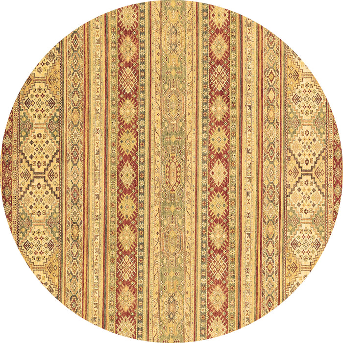Round Abstract Brown Modern Rug, abs2758brn