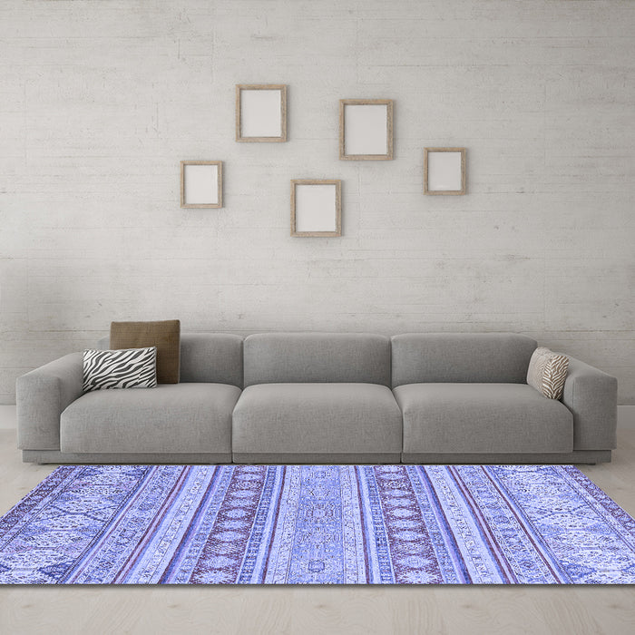 Machine Washable Abstract Blue Modern Rug in a Living Room, wshabs2758blu