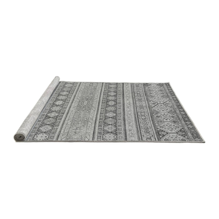 Sideview of Machine Washable Abstract Gray Modern Rug, wshabs2758gry