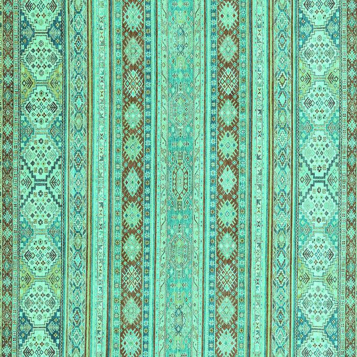 Square Abstract Turquoise Modern Rug, abs2758turq