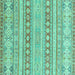 Square Abstract Turquoise Modern Rug, abs2758turq