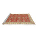 Sideview of Machine Washable Abstract Fire Red Rug, wshabs2759