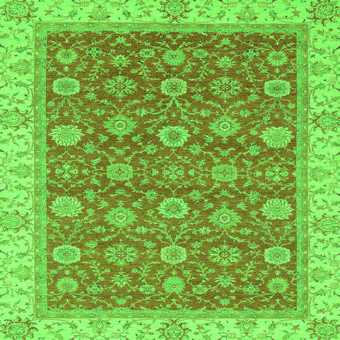 Square Oriental Green Traditional Rug, abs2759grn