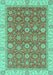 Machine Washable Oriental Turquoise Traditional Area Rugs, wshabs2759turq