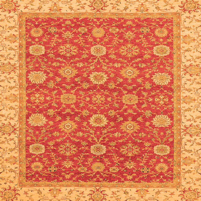 Square Oriental Orange Traditional Rug, abs2759org