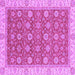 Square Machine Washable Oriental Purple Traditional Area Rugs, wshabs2759pur
