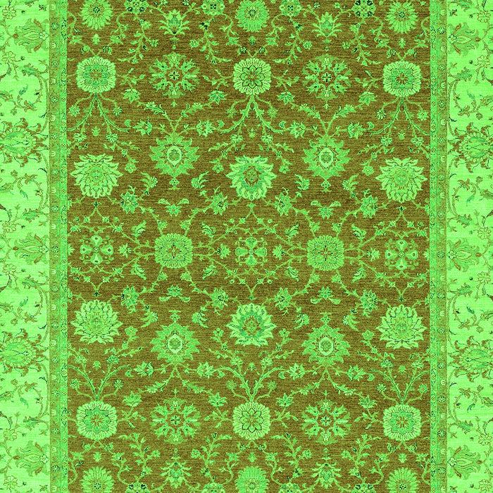 Machine Washable Oriental Green Traditional Area Rugs, wshabs2759grn