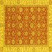 Square Machine Washable Oriental Yellow Traditional Rug, wshabs2759yw