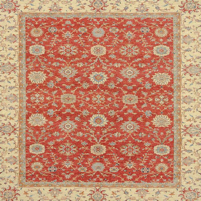 Square Abstract Red Oriental Rug, abs2759