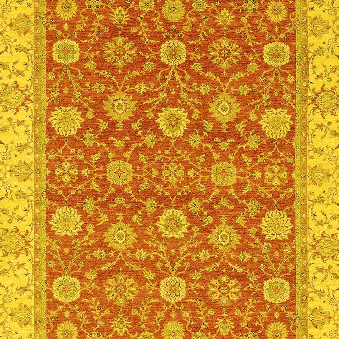 Machine Washable Oriental Yellow Traditional Rug, wshabs2759yw