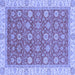 Square Machine Washable Oriental Blue Traditional Rug, wshabs2759blu
