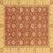 Square Machine Washable Oriental Brown Traditional Rug, wshabs2759brn