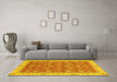 Machine Washable Oriental Yellow Traditional Rug in a Living Room, wshabs2759yw