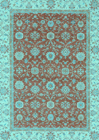 Oriental Light Blue Traditional Rug, abs2759lblu