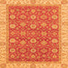 Square Machine Washable Oriental Orange Traditional Area Rugs, wshabs2759org