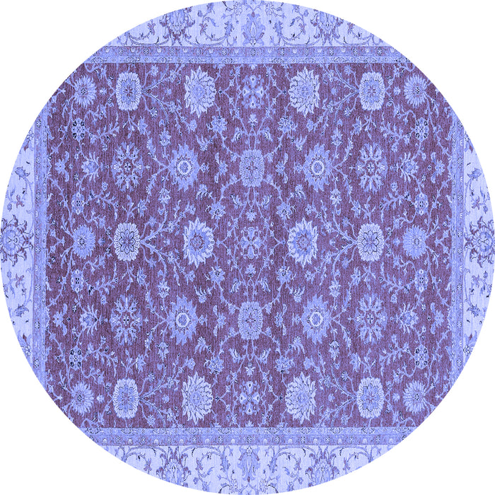 Round Oriental Blue Traditional Rug, abs2759blu
