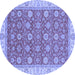 Round Oriental Blue Traditional Rug, abs2759blu