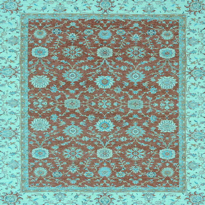 Square Oriental Light Blue Traditional Rug, abs2759lblu