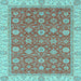 Square Oriental Light Blue Traditional Rug, abs2759lblu