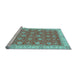 Sideview of Machine Washable Oriental Light Blue Traditional Rug, wshabs2759lblu