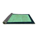 Sideview of Oriental Turquoise Modern Rug, abs275turq