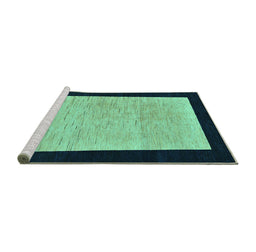 Sideview of Machine Washable Oriental Turquoise Modern Area Rugs, wshabs275turq