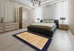 Abstract Purple Oriental Rug in a Bedroom, abs275