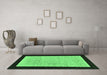 Machine Washable Oriental Emerald Green Modern Area Rugs in a Living Room,, wshabs275emgrn